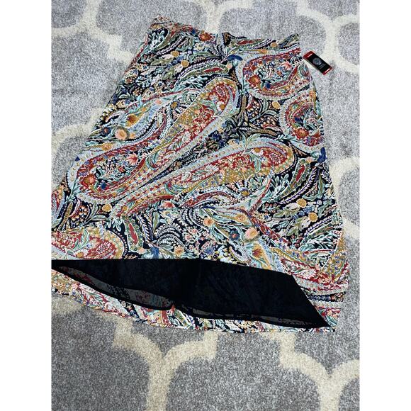 Vince Camuto NWT $79 X-Large Paisley Floral Boho Print Lined Elastic Waist Skirt - Picture 3 of 10